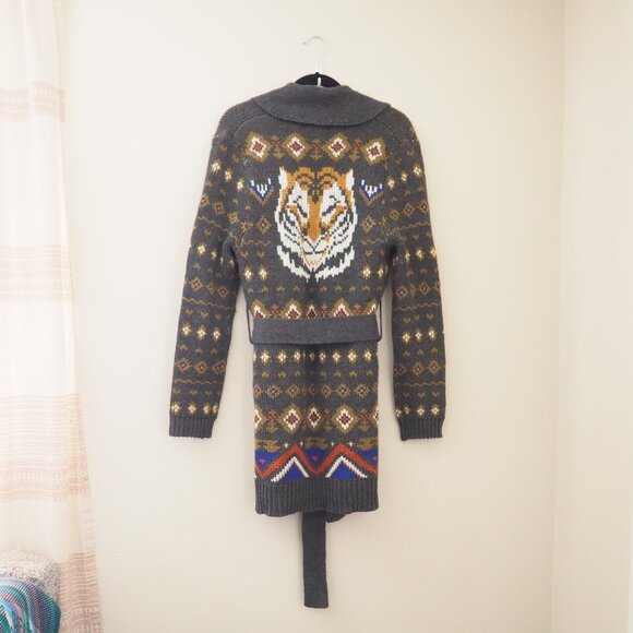 Jackson Rowe Bengal Tiger Knit Cardigan Sweater sz S - Picture 9 of 11